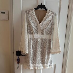 Elegant White Lace Dress